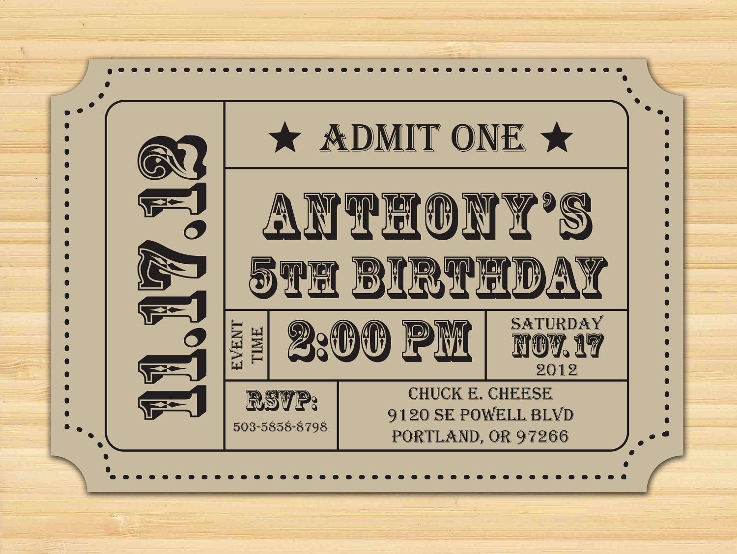 Free Printable Ticket Stub Template Elegant Carnival Ticket Invitation Ticket Stub Editable