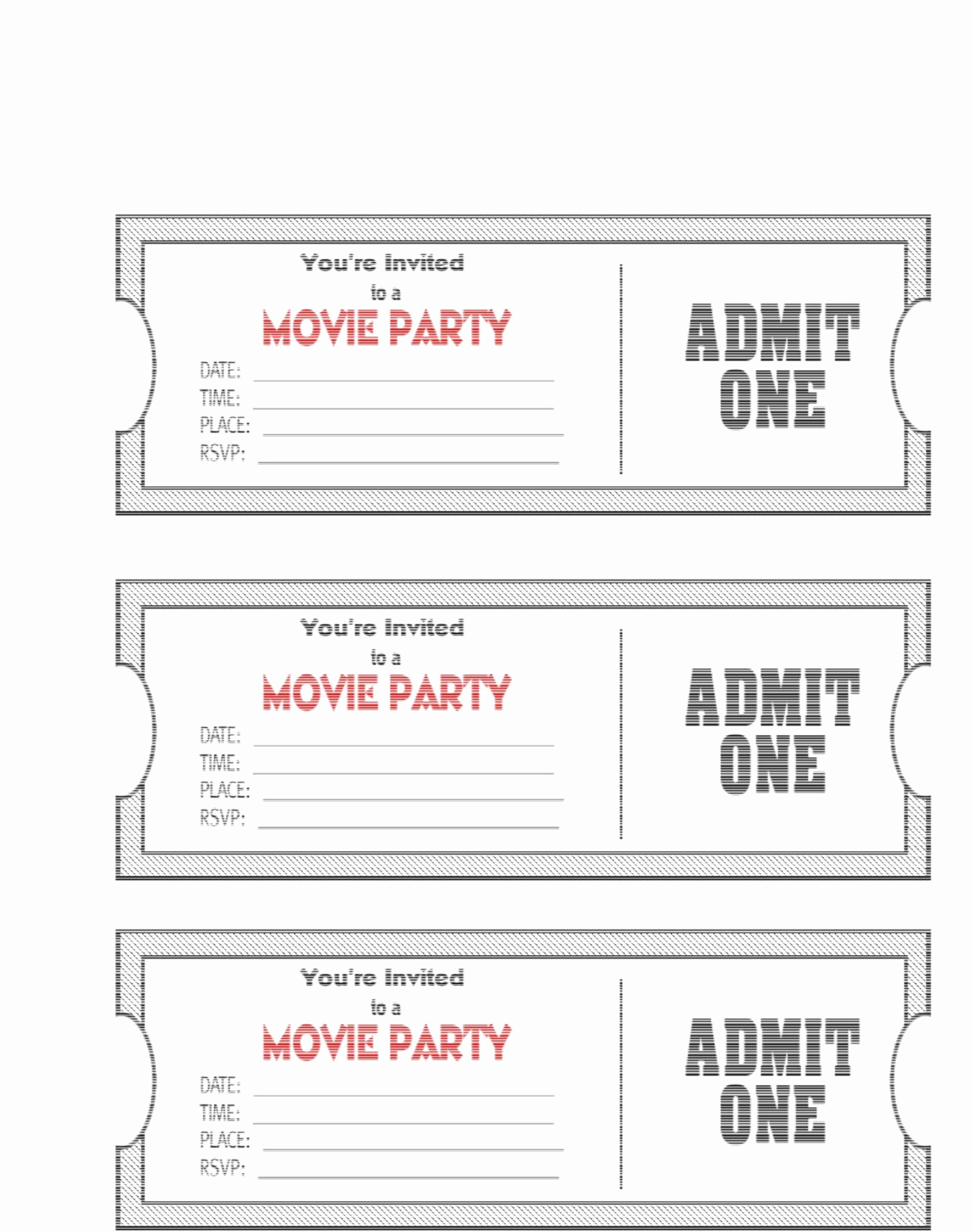 Free Printable Ticket Stub Template New Movie Ticket Template