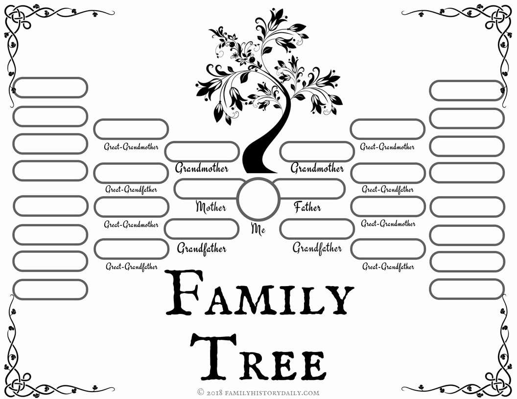 Free Printable Tree Template Fresh 4 Free Family Tree Templates for Genealogy Craft or