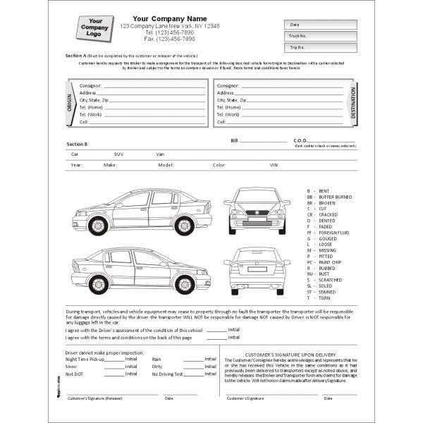 Free Printable Vehicle Condition Report Template Beautiful Vehicle Inspection form Template