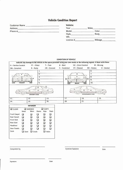 Free Printable Vehicle Condition Report Template Lovely 5 Vehicle Condition Reports Word Excel Templates