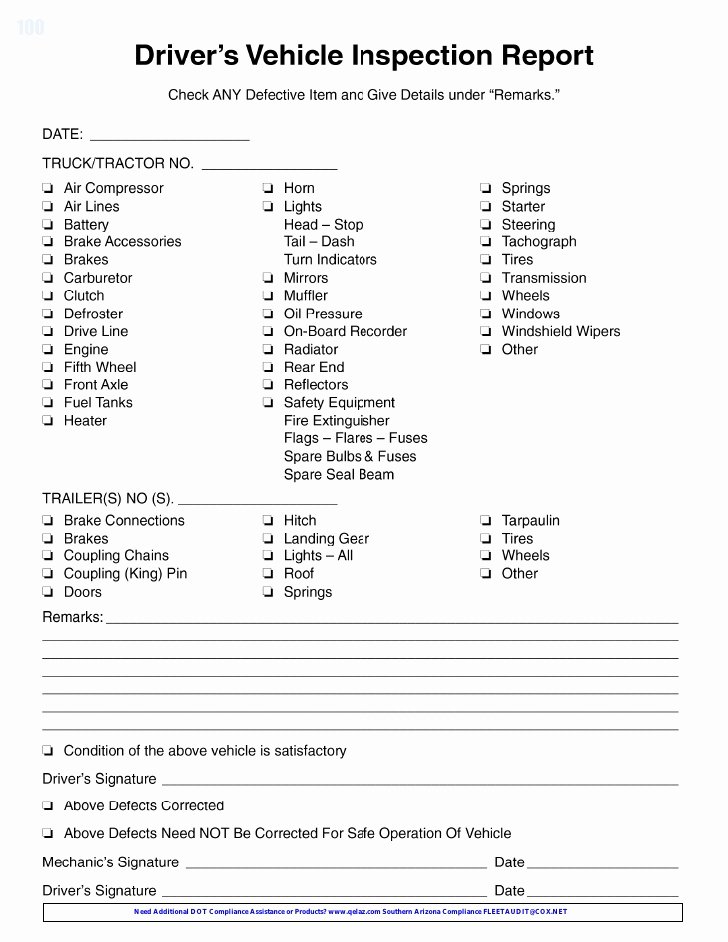 Free Printable Vehicle Condition Report Template Luxury Drivers Vehicle Inspection Report