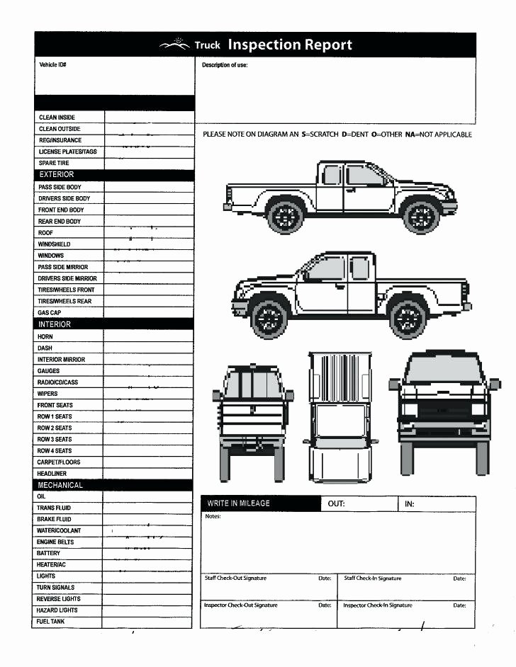 Free Printable Vehicle Condition Report Template Luxury Free Vehicle Inspection form Template – socbran