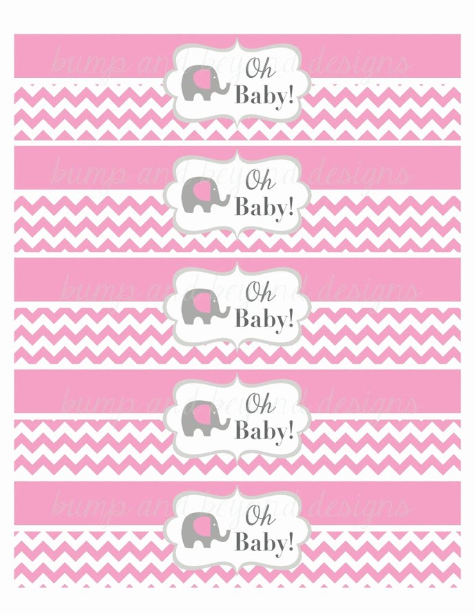 Free Printable Water Bottle Labels for Baby Shower Awesome Baby Shower Water Bottle Labels Gum