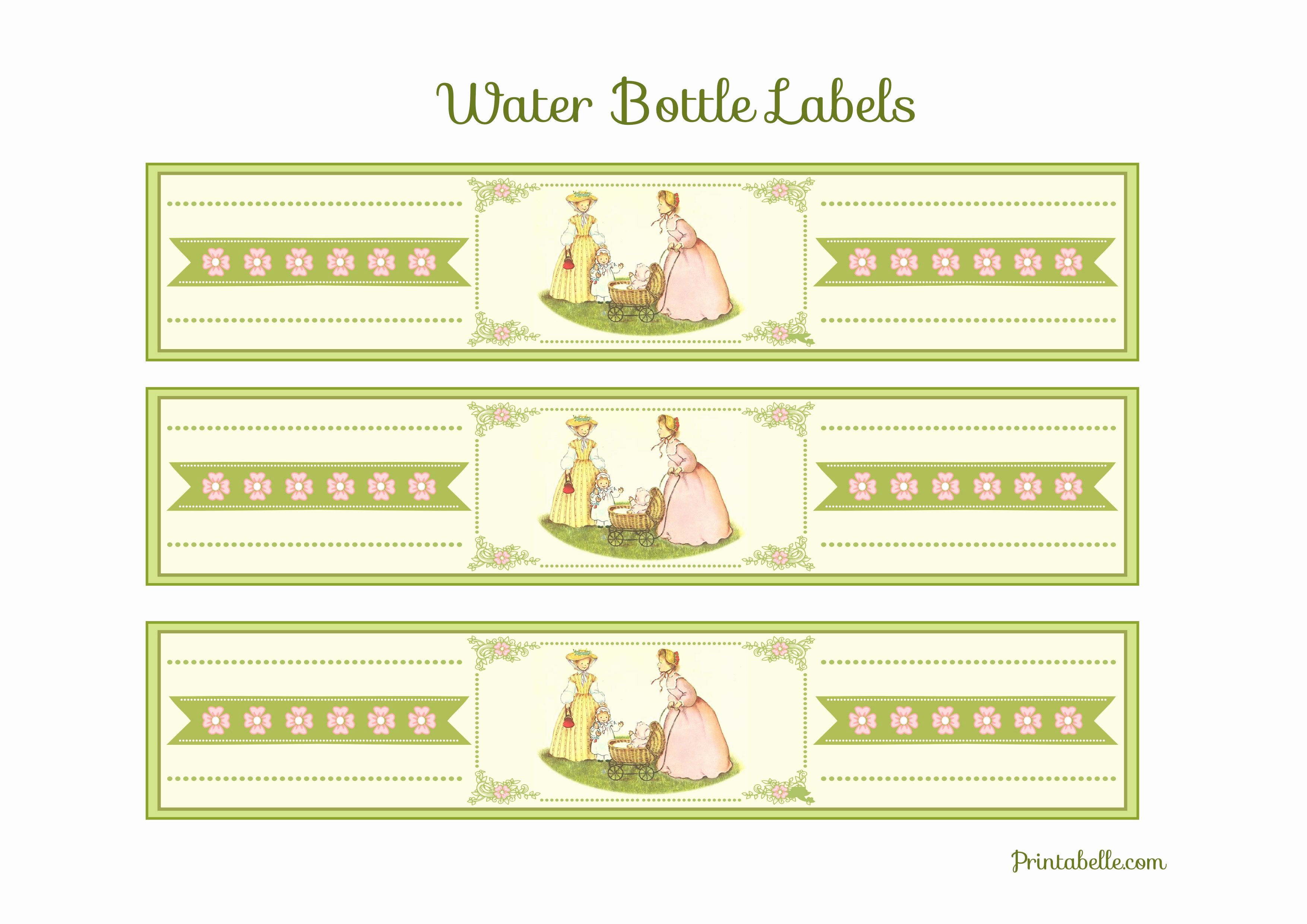 Free Printable Water Bottle Labels for Baby Shower Awesome Free Vintage Baby Shower Printables From Printabelle