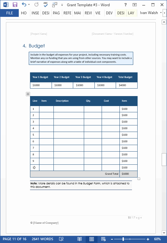 Free Proposal Template Word Awesome Grant Proposal Template – Ms Word with Free Cover Letter