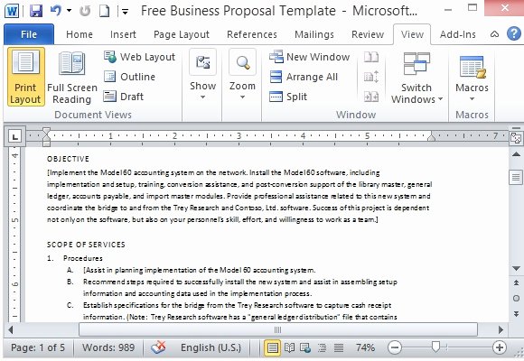 Free Proposal Template Word Inspirational Free Business Proposal Template for Microsoft Word