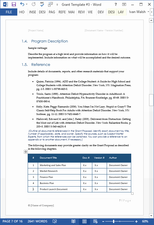 Free Proposal Templates for Word New Grant Proposal Template – Ms Word with Free Cover Letter