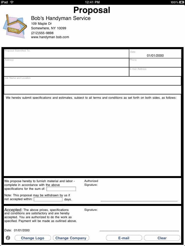 Free Proposal Templates for Word New Job Proposal Template