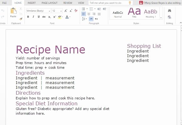 Free Recipe Templates for Microsoft Word Best Of Recipe with Shopping List Template for Word