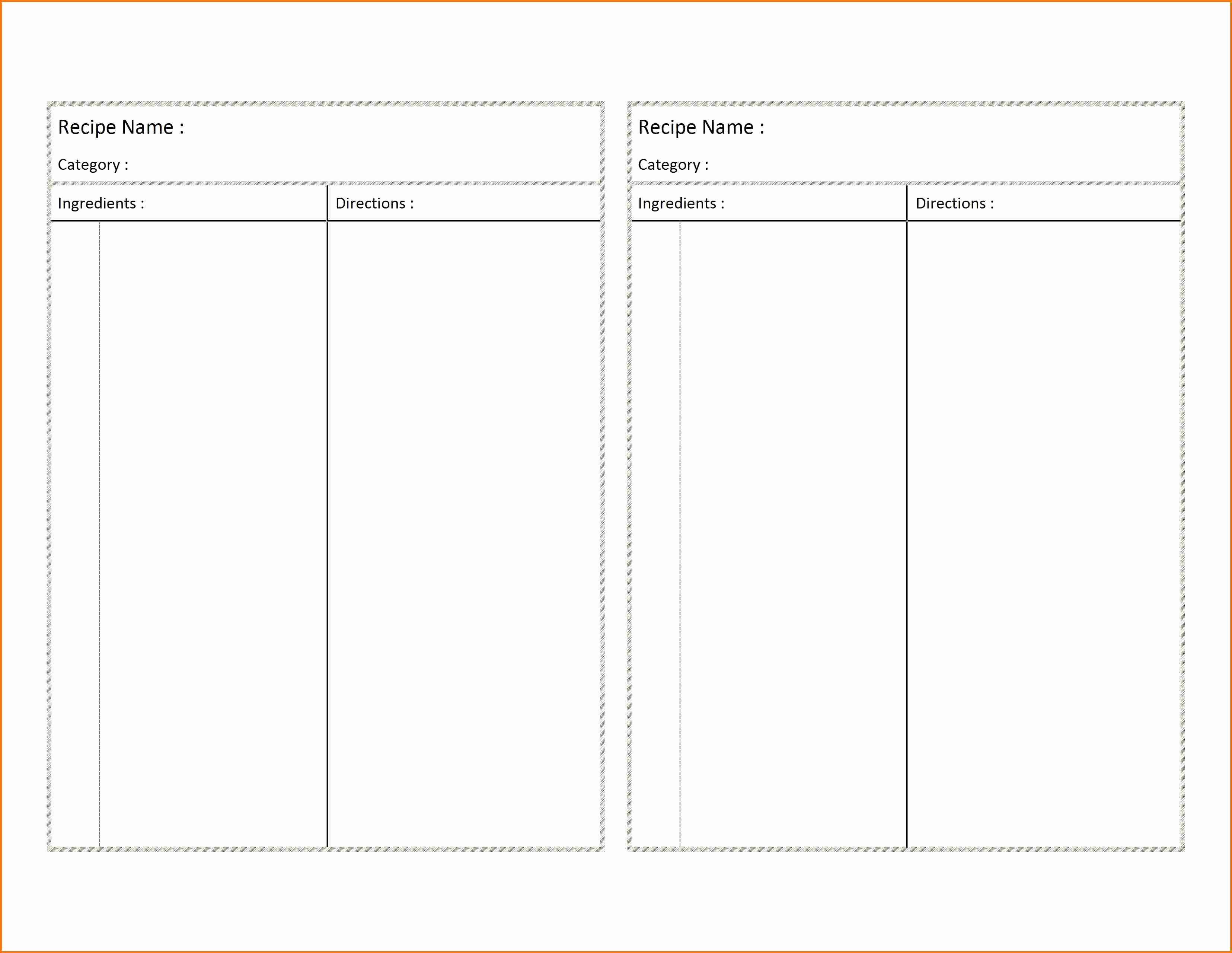 Free Recipe Templates for Microsoft Word Elegant Recipe Card Template for Word