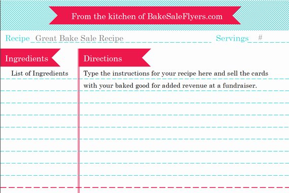 Free Recipe Templates for Microsoft Word Unique Bake Sale Flyers – Free Flyer Designs