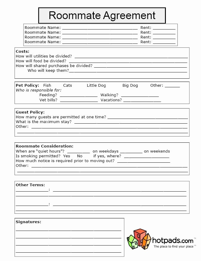 Free Roommate Agreement Template Lovely Dont Be that Roommate