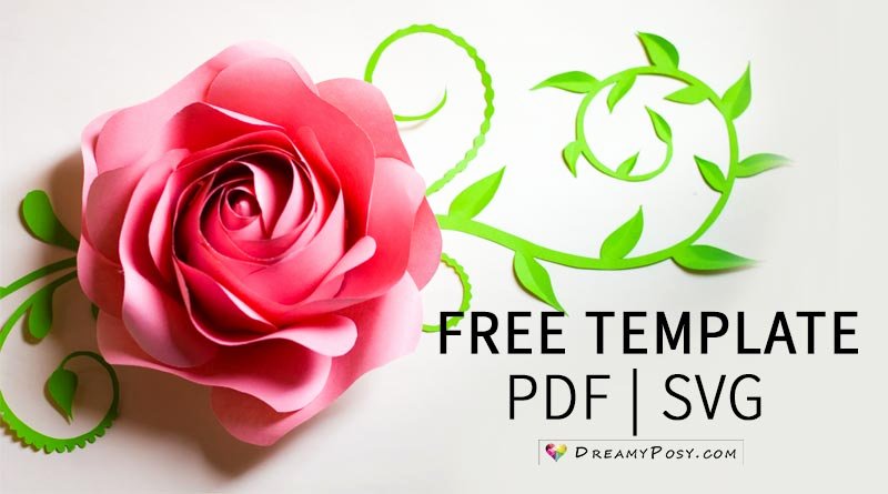 Free Rose Paper Flower Template New Flower Templates Free Pdf Svg Png Files Super Easy
