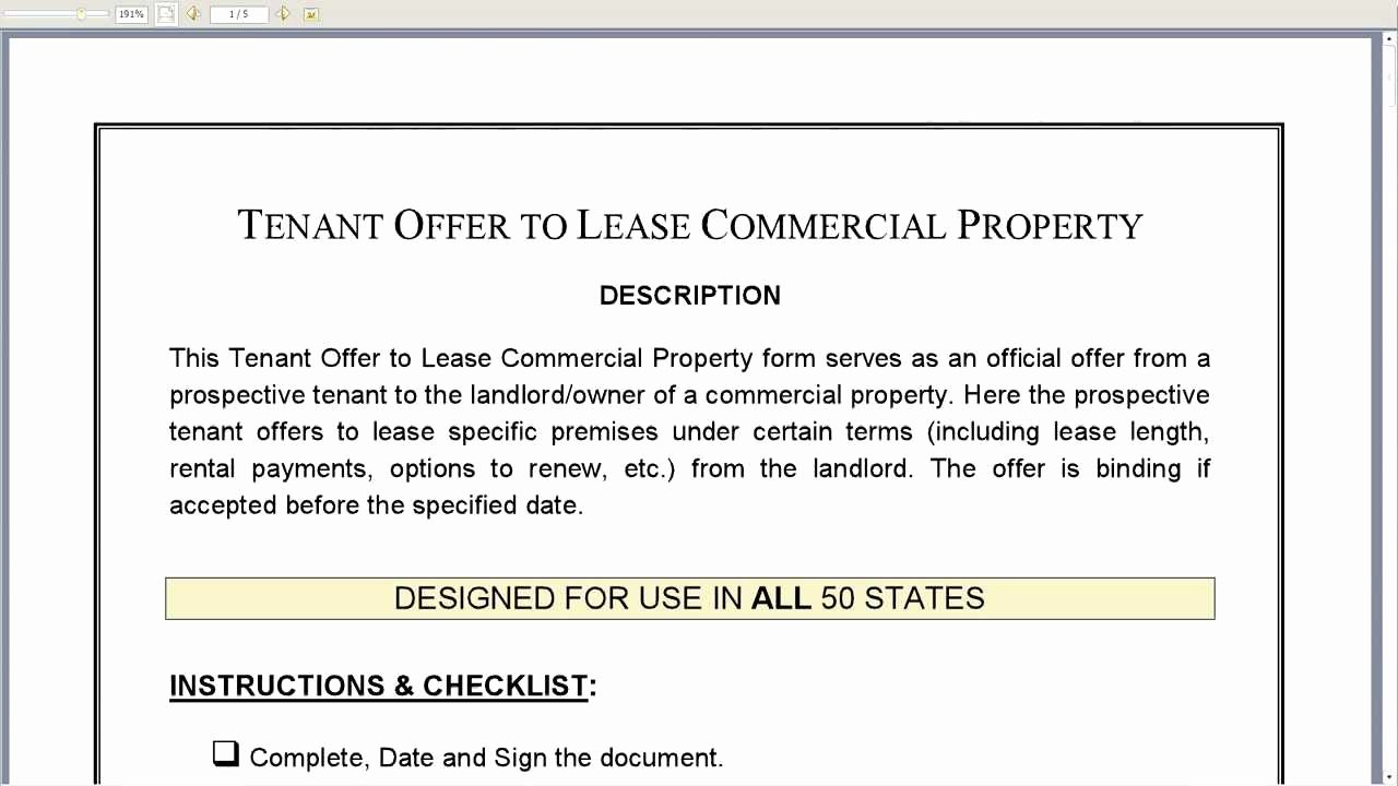 Free Sample Letter Of Intent to Lease A Commercial Space Best Of Tenant Fer to Lease Mercial Property