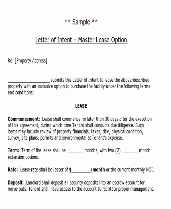 Free Sample Letter Of Intent to Lease A Commercial Space Fresh 14 Sample Lease Proposal Letters Pdf Pages