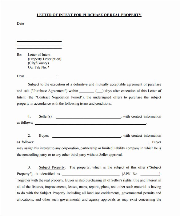 Free Sample Letter Of Intent to Lease A Commercial Space Inspirational 14 Real Estate Letter Intent Templates Free Sample