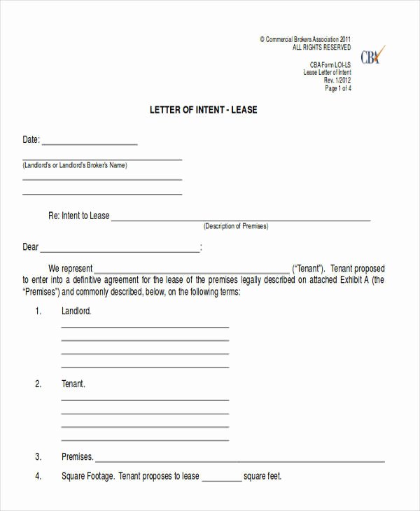 Free Sample Letter Of Intent to Lease A Commercial Space Inspirational 60 Sample Letter Of Intent