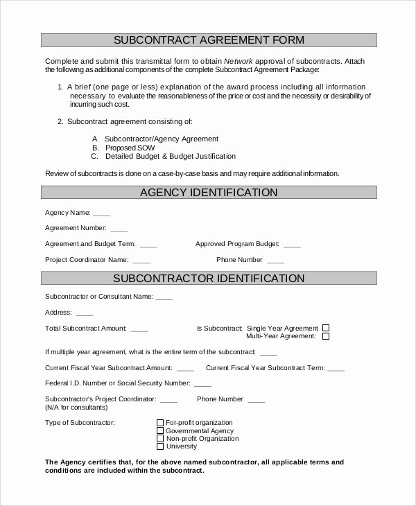 Free Subcontractor Agreement Template Word Awesome Sample Subcontractor Agreement 9 Examples In Pdf Word