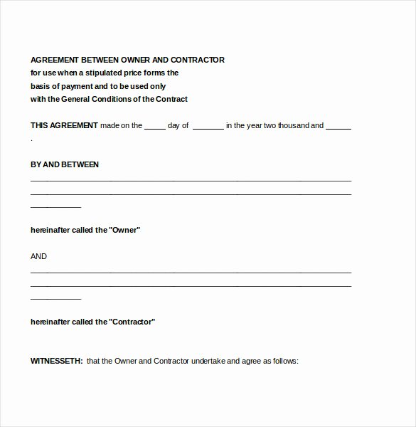 Free Subcontractor Agreement Template Word Unique Free Independent Contractor Agreement form Download