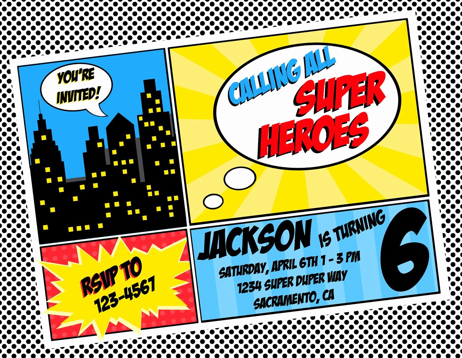 Free Superhero Invitation Templates Awesome Diy Printable Invitation Super Hero