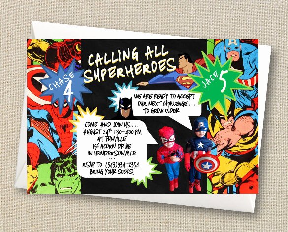 Free Superhero Invitation Templates Best Of 21 Superhero Birthday Invitations Psd Vector Eps Ai