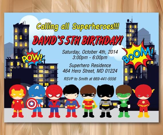 Free Superhero Invitation Templates Best Of Super Hero Birthday Party Invitation Superhero Pop Art Bday