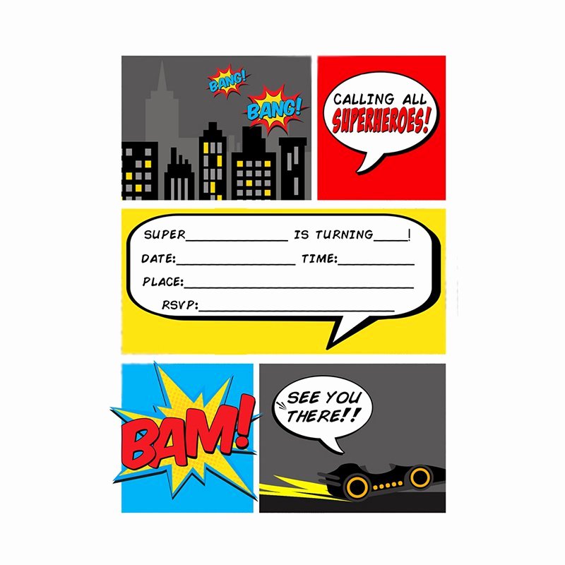 Free Superhero Invitation Templates Best Of Super Hero Party Invitations Blank