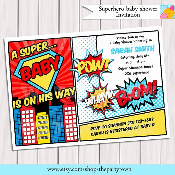 Free Superhero Invitation Templates Lovely Superhero Baby Shower Invitation Printable Invite Card