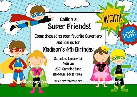 Free Superhero Invitation Templates New Superhero Birthday Invitations