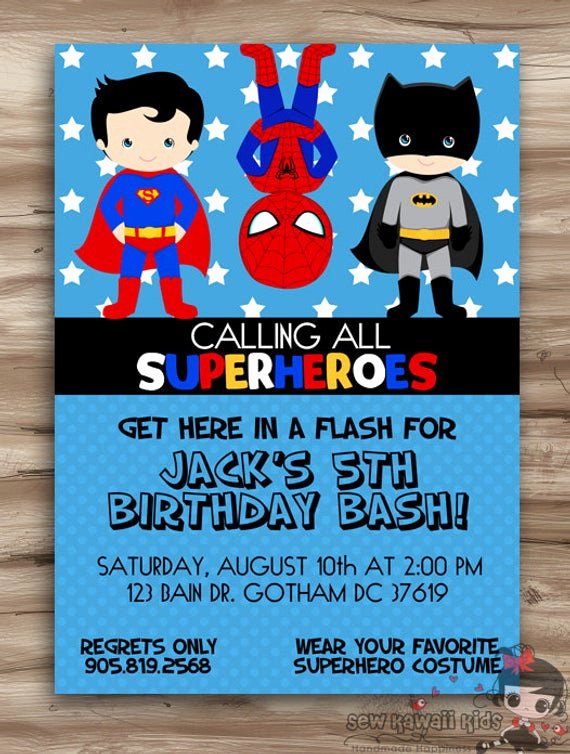 Free Superhero Invitation Templates Unique Superhero Birthday Invitation Superhero by Kawaiikidsdesign