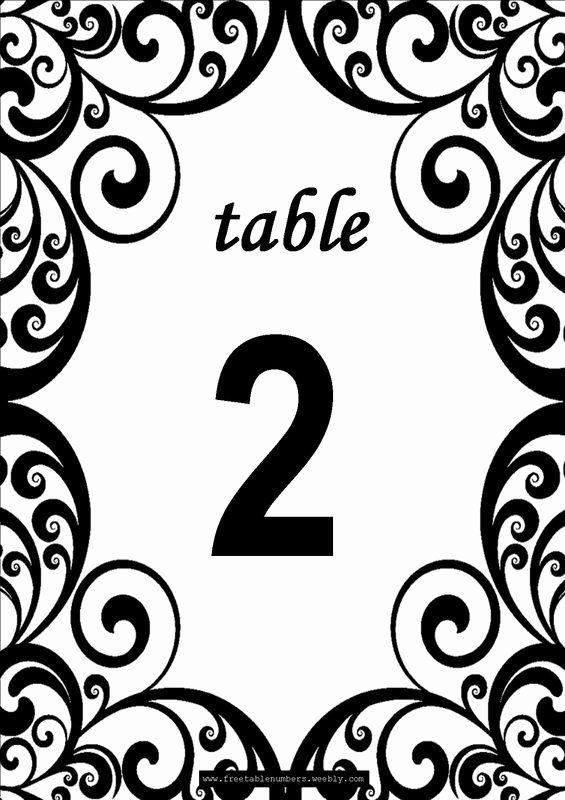 Free Table Number Templates 4x6 Beautiful Free Swirls Printable Diy Table Numbers Free Table