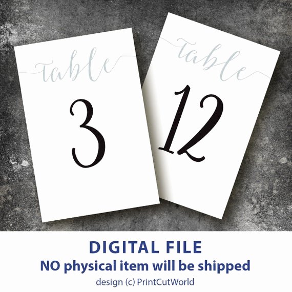 Free Table Number Templates 4x6 New Table Number Template 4x6 Silver Wedding Table Numbers