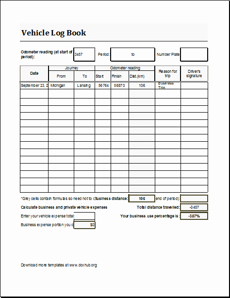 Free Truckers Log Book Template Awesome Vehicle Log Book Template for Ms Excel and Calc