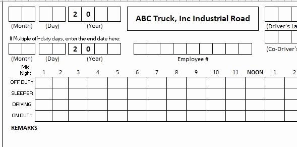 Free Truckers Log Book Template Elegant Daily Truck Driver Log Book Template Excel