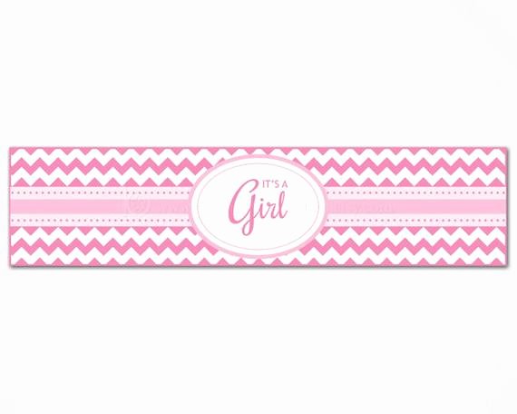 Free Water Bottle Label Template Baby Shower Beautiful Pink Chevron Baby Shower Water Bottle Labels Printable