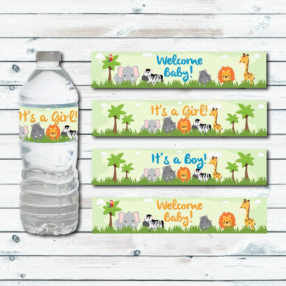 Free Water Bottle Label Template Baby Shower Best Of Safari Water Bottle Labels Printable Jungle Baby Shower Water