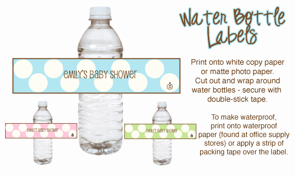 Free Water Bottle Label Template Baby Shower Elegant Polka Dot Baby Shower theme Ideas with and Printables