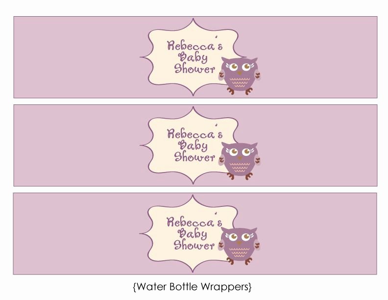 Free Water Bottle Label Template Baby Shower New Free Owl Baby Shower Templates