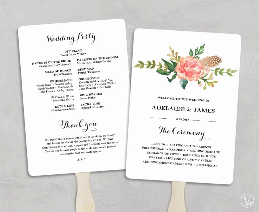 Free Wedding Program Fan Templates New Printable Wedding Program Template Fan Wedding Programs