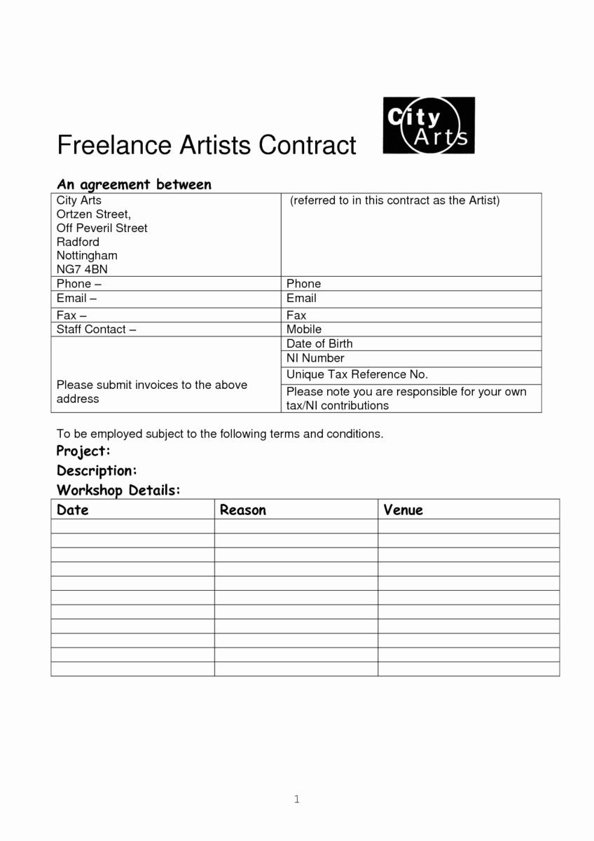 Freelance Makeup Artist Contract Template Beautiful Sample Contract for Makeup Artist