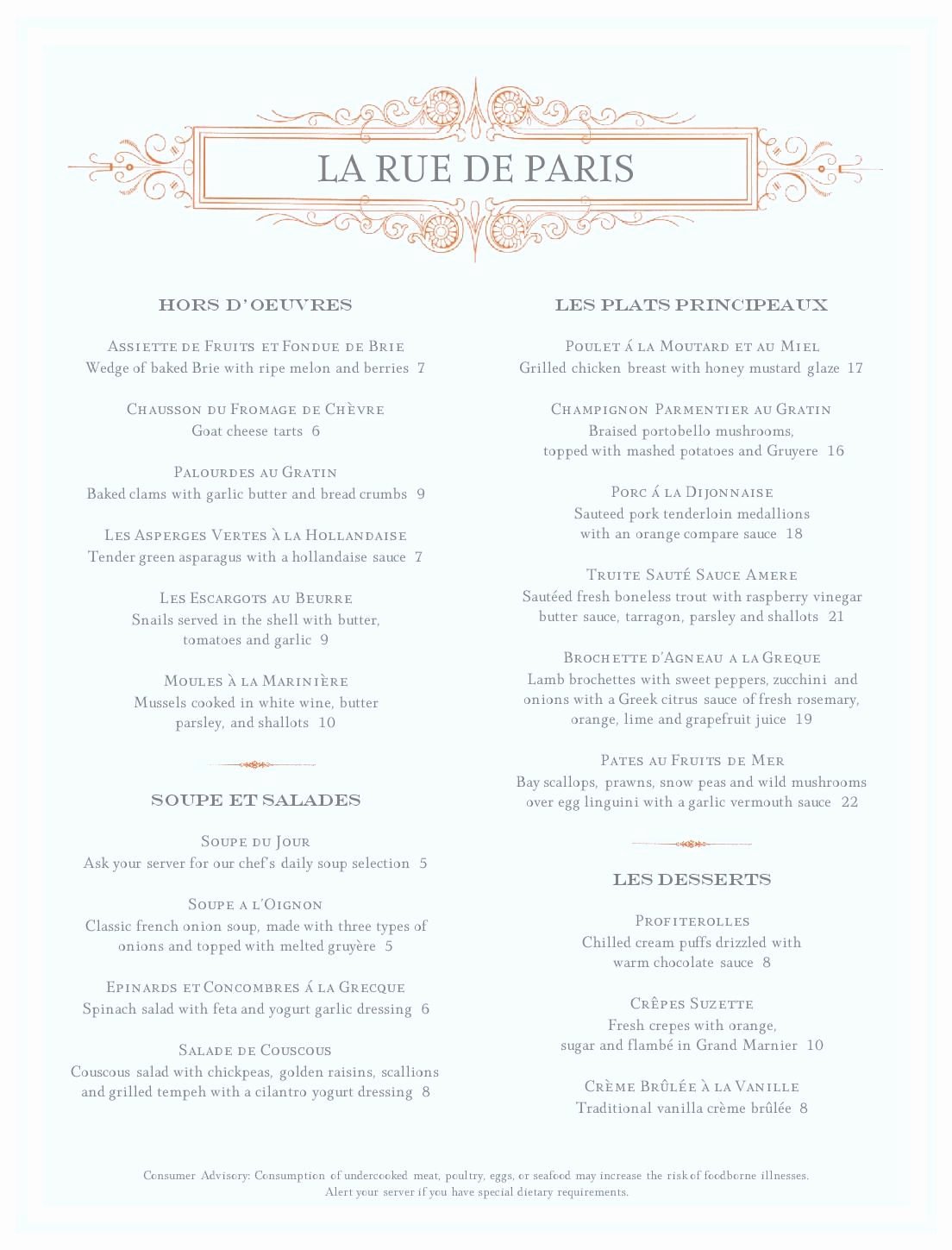 French Menu Design Best Of A French Menu Musthavemenus Menus Galore