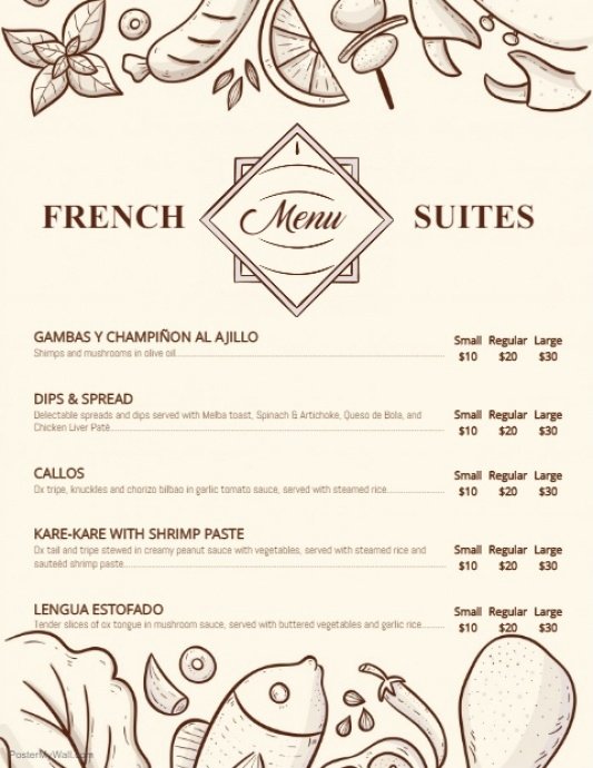 French Menu Design Best Of Modern French Bistro Menu Template