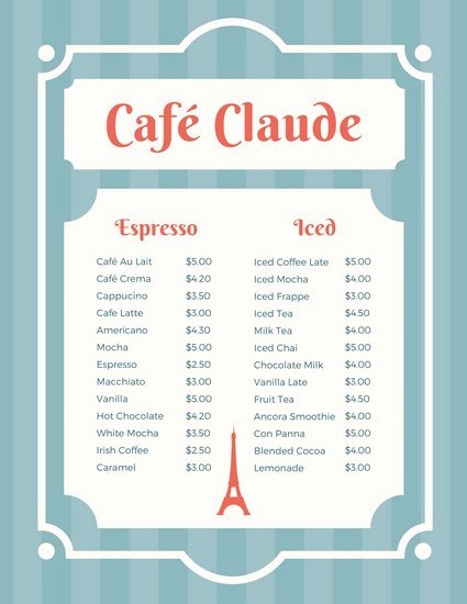 French Menu Design Fresh Customize 265 French Menu Templates Online Canva