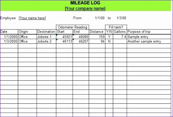 Fuel Log Book Template Excel Best Of 10 Mileage Template Excel Exceltemplates Exceltemplates