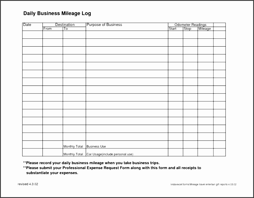 Fuel Log Book Template Excel Fresh 6 Vehicle Mileage Log Template In Ms Excel