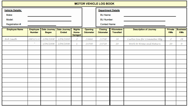 Fuel Log Book Template Excel Lovely 5 Vehicle Log Book Templates