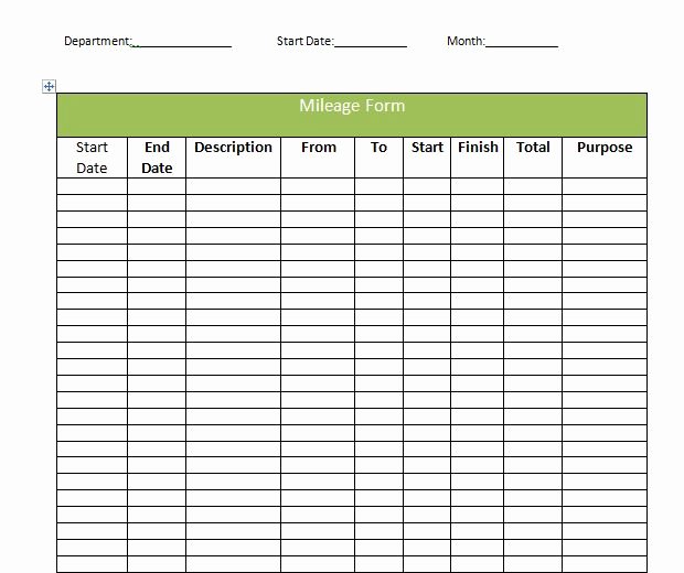 Fuel Log Book Template Excel Luxury Vehicle Mileage Log Template 8 Free Printable Excel