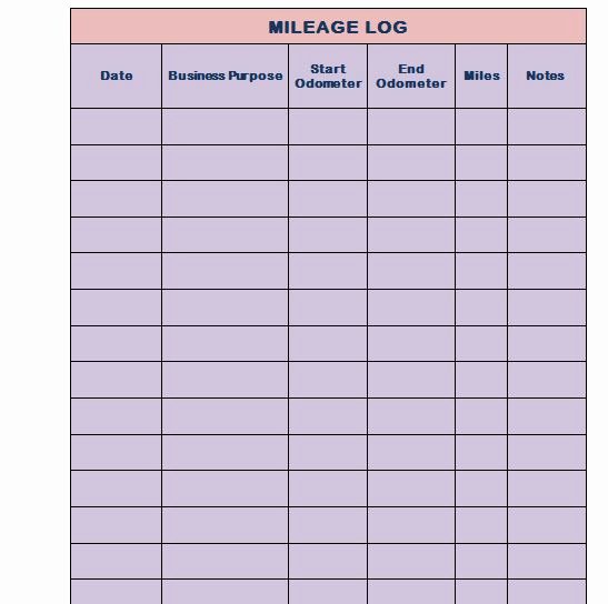Fuel Log Book Template Excel New 30 Printable Mileage Log Templates Free Template Lab