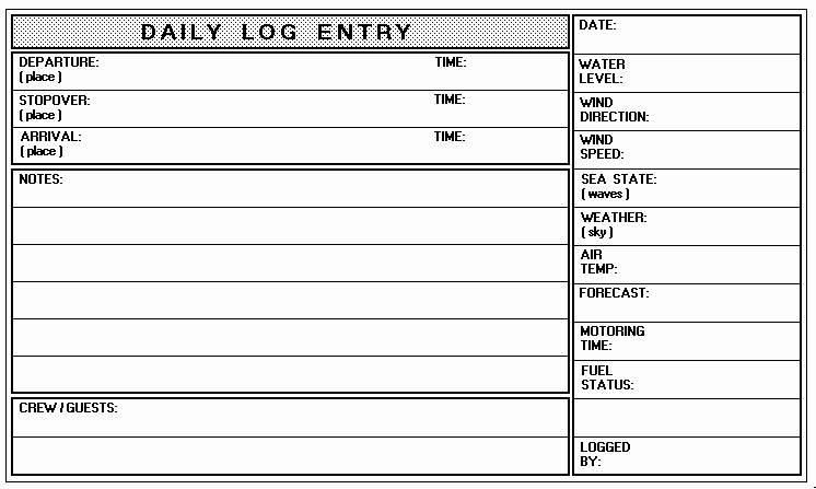 Fuel Log Book Template Excel New Boat Log Book